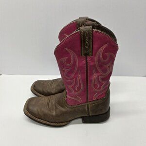Ariat Boots Girls Size 13 Western Cowboy Square Toe Leather Rodeo Youth
